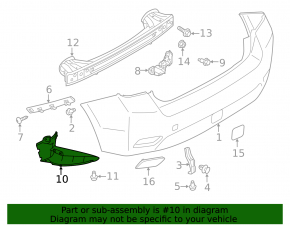 Защита заднего бампера левая Subaru Impreza 5d 17-23
