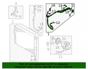 Teava aer conditionat incalzire-condensator-compresor Kia Sorento 19-20 3.3 sub auto cu incalzire 3 randuri