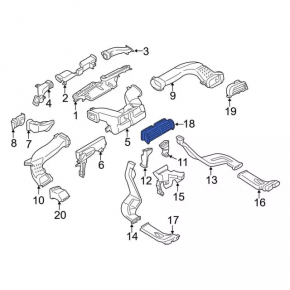 Воздуховод торпеды центральный Ford Fusion mk5 13-20 черн