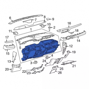 Торпедо передняя панель с AIRBAG Ford Mustang Mach-E 21-26 черная