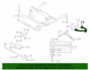 Braț de control dreapta față sus, Land Rover Range Rover Sport 13-22, scurt
