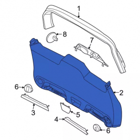 Обшивка двери багажника нижняя Ford Bronco Sport 21-26 черная