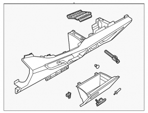 Перчаточный ящик, бардачок Volkswagen ID.4 21-22 черный