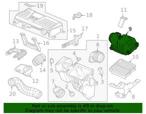 Верхняя крышка корпуса воздушного фильтра Honda CRV 20-22 hybrid