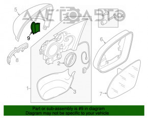 Панель BSM на зеркале Audi A8 S8 11-18
