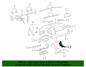 Накладка центральной консоли правая Lexus GS300 GS350 GS430 GS450h 06-11 кожа черная