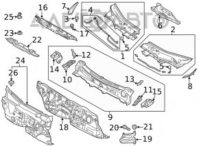 Grilă ștergătoare parbriz stânga plastic Mazda CX-5 17-18