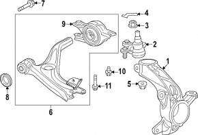 Шаровая опора левая Acura Integra 23-26 Without type s