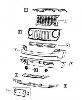 Площадка номерного знака передняя Jeep Patriot 11-17