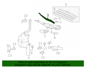 Поводок дворника правый Lexus RX350 RX450h 10-15