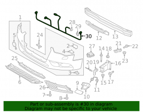 Проводка переднего бампера Audi A4 B8 13-16 рест