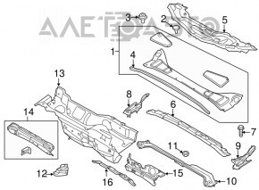 Поддон дворников Ford Focus mk3 11-18