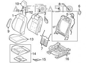 Пассажирское сидение Ford Mustang mk6 15-17 без airbag, кабрио, ткань