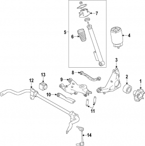 Pernă pneumatică spate dreapta pentru Land Rover Range Rover 18-21, 5.0