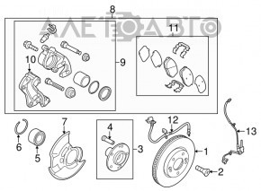 Кожух тормозного диска передний правый Hyundai Veloster 12-17
