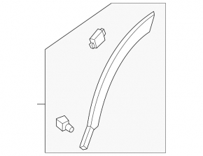 Ornamente aripă spate dreapta Honda CRV 23-25 pe ușă, structură