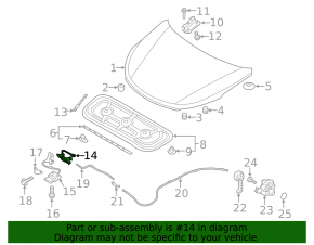 Замок капота Hyundai Santa FE Sport 13-18