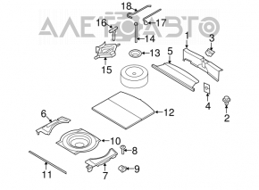 Накладка проема багажника верхняя Mazda CX-7 06-09 серая