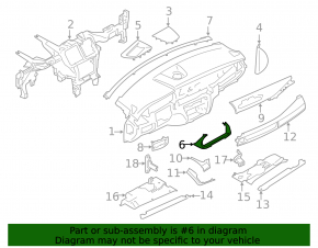 Накладка щитка приборов BMW X5 F15 14-18 черная