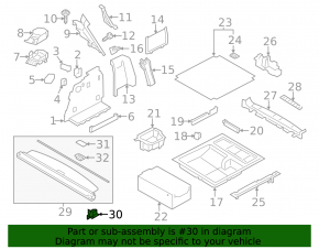 Замок шторки багажника правый BMW X3 F25 11-17