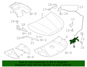 Замок капота Subaru Forester 14-18 SJ