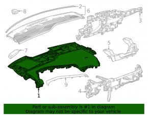 Торпедо передняя панель с AIRBAG Chevrolet Equinox EV 24-26 черная