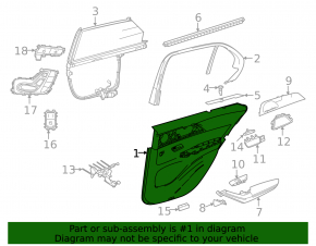 Ornamente ușă spate dreapta Mercedes W167 GLE 350 450 20-23 piele bej, Burmester, fără cortină