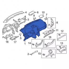 Торпедо передняя панель без AIRBAG Ford Explorer 16-19