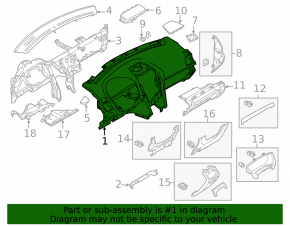 Торпедо передняя панель без AIRBAG Ford Explorer 16-19