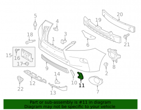 Заглушка буксировочного крюка переднего бампера левая Lexus RX350 RX450h 13-15