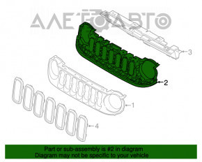 Каркас решетки радиатора grill Jeep Renegade 15-18 дорест
