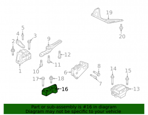 Кронштейн кпп VW Jetta 11-18 USA 2.0 1.8T 1.4T