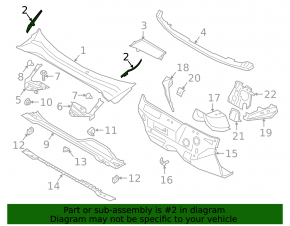 Уплотнитель решетки дворников правый Ford Escape MK4 20-26