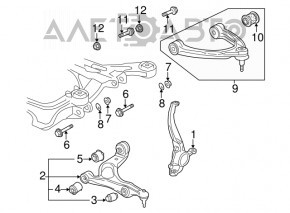 Цапфа передняя правая VW Touareg 11-17