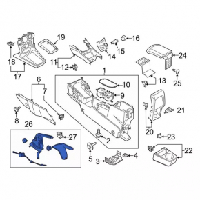 Рычаг стояночного тормоза Ford Fiesta 11-19