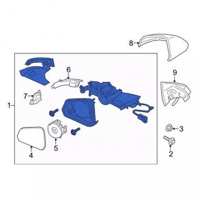 Зеркало боковое левое в сборе Ford Mustang mk6 15-23 3 пина