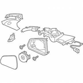 Зеркало боковое левое в сборе Ford Mustang mk6 15-23 3 пина