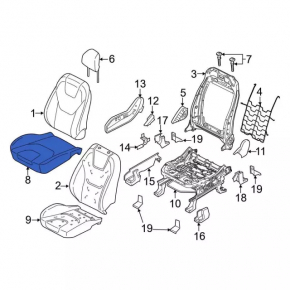 Пассажирское сидение Ford Edge 15-24 без airbag, электро, ткань бежевая под чистку