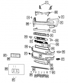 Обрамление птф левое Jeep Cherokee KL 14-18 manual