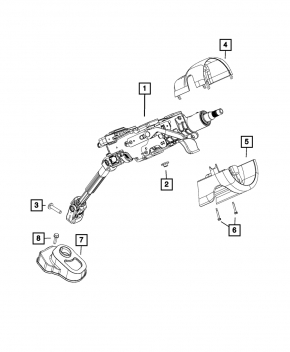 Рулевая колонка Jeep Cherokee KL 19-23 с карданчиком, ржавая