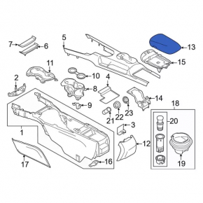 Подлокотник Ford Mustang mk6 15-23 кожа, черный