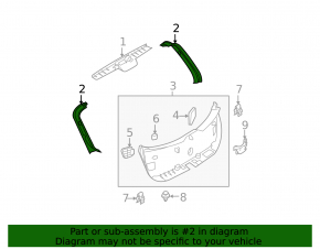 Обшивка двери багажника левая Mazda3 MPS 09-13