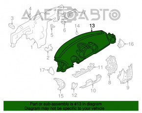 Торпедо передняя панель без AIRBAG Mini Cooper Countryman R60 10-16 черн, тычка