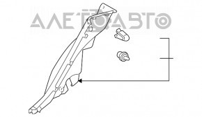 Накладка задней стойки нижняя левая Lexus RX300 RX330 RX350 RX400h 04-08 серая