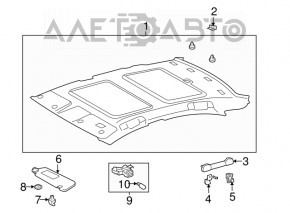 Обшивка потолка Lexus ES350 07-07 серая под панораму
