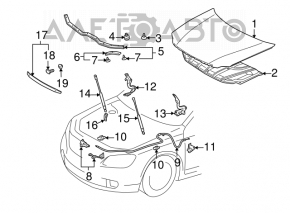 Молдинг капота передний Toyota Avalon 05-10