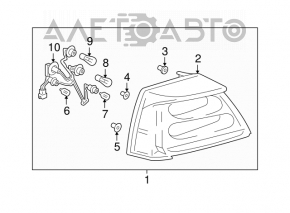 Фонарь правый внутренний Mitsubishi Galant 07-08 рест