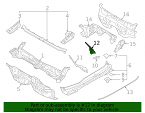 Уплотнитель решетки дворников левый Subaru Outback 20-23