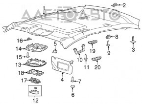 Обшивка потолка Ford Focus mk3 11-18 5d под люк