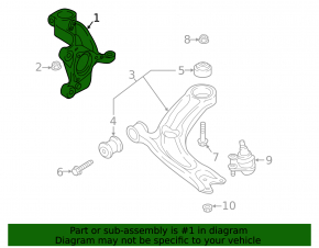 Цапфа передняя левая VW Jetta 19-26 с датчиком ABS